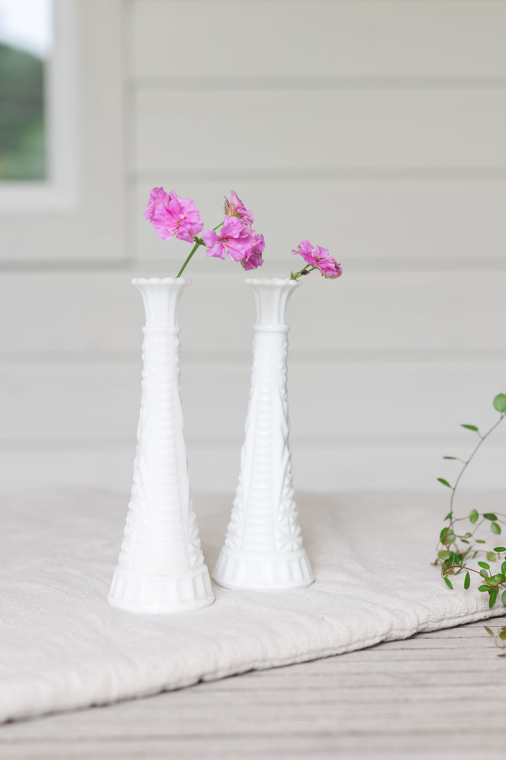 Milk Glass Duo